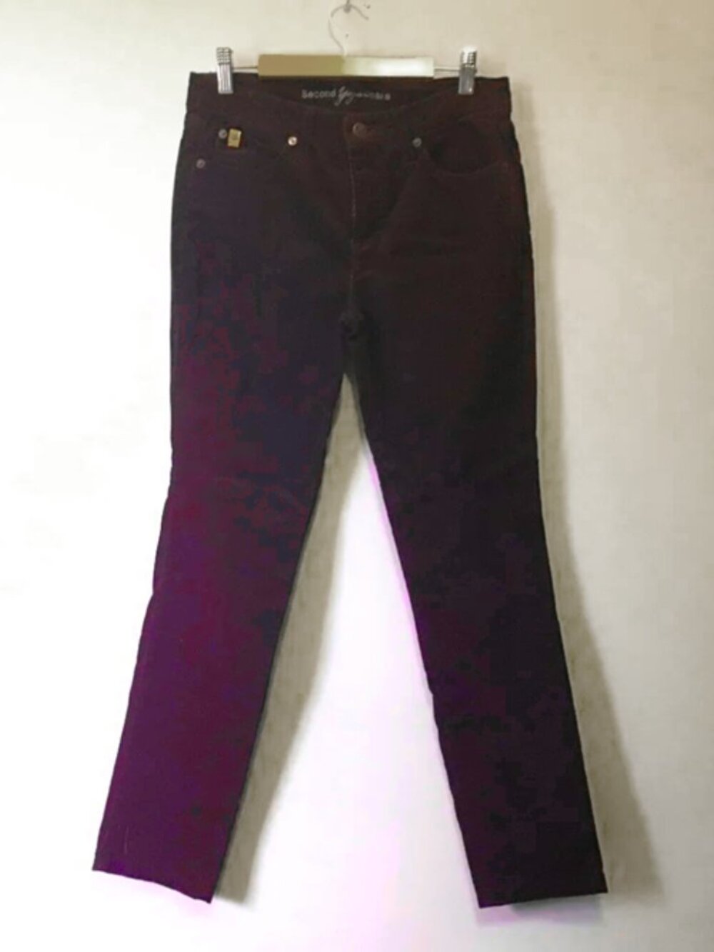 Second Yoga Oxblood Corduroy Pants Slim Fit 28 Made in Canada